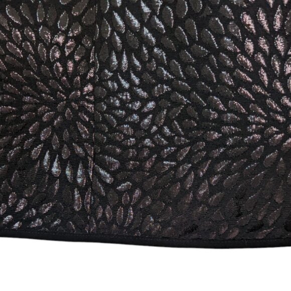 LOFT PETITES Shimmer Splash Faux Wrap Mini Skirt Black Jacquard Metallic Size 6P - Picture 8 of 13